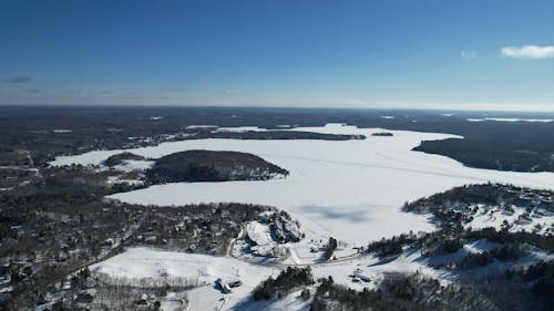 Aerial Photography of a Frozen Lake 