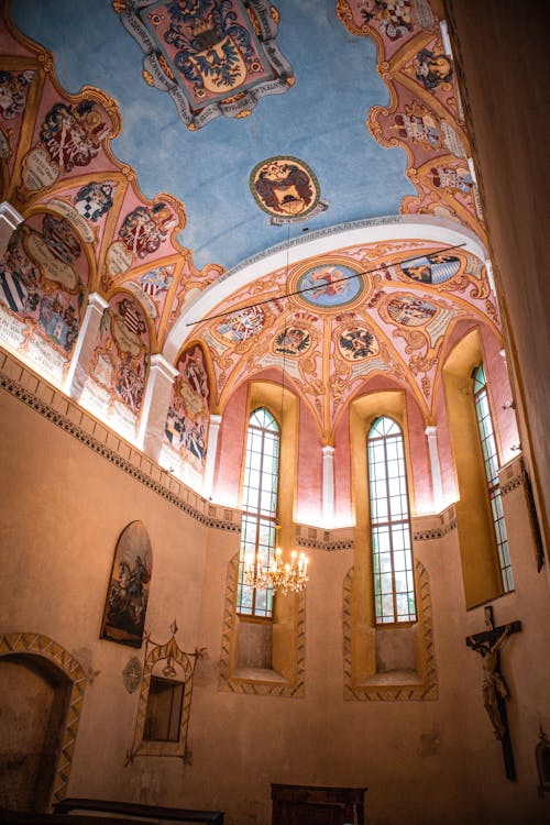 Interior of a Church with Fresco on the Ceiling 