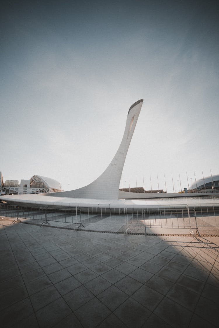 Airplane Shape Modern Architecture Behind A Fence