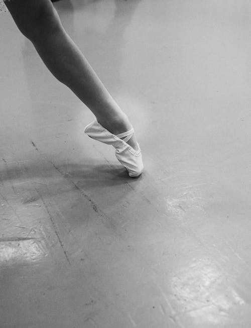 Foot of a Ballerina in Pointe Shoes