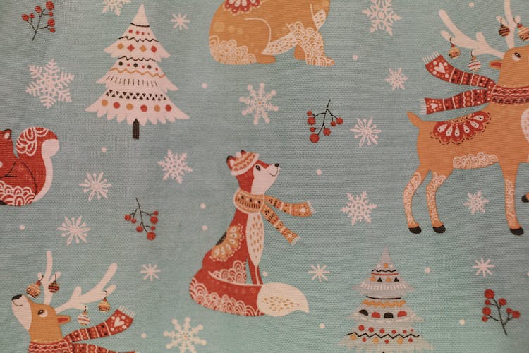 Christmas Illustrations On Textile