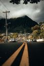 Cars on Road Near Mountain