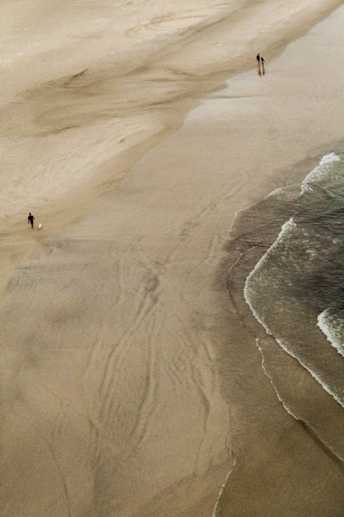 Person Walking on Beach Shore