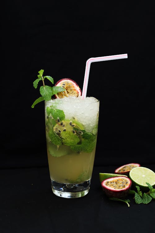Mint With Passion Fruit and Lime Cocktail