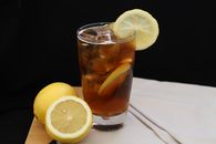 Clear Drinking Glass With Lemon Juice