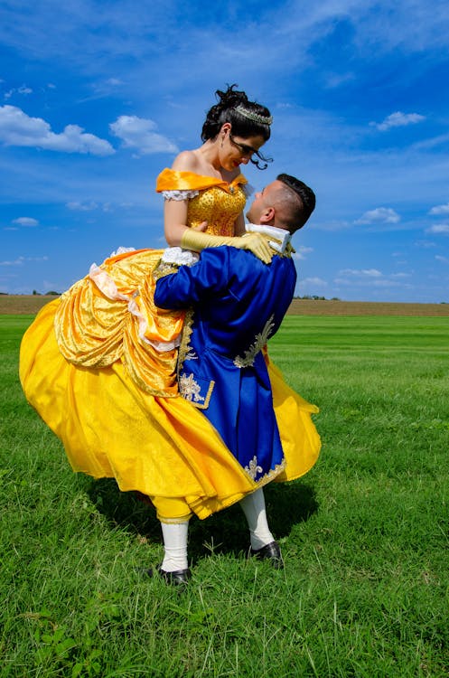 Man and Woman Dressed Up as Beauty and The Beast