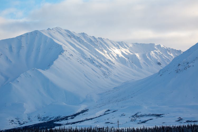 The Snow Covered Tapper Creek In Alaska During Winter