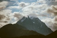奥地利蒂罗尔州施瓦兹地区云雾缭绕的山峰景色壮丽