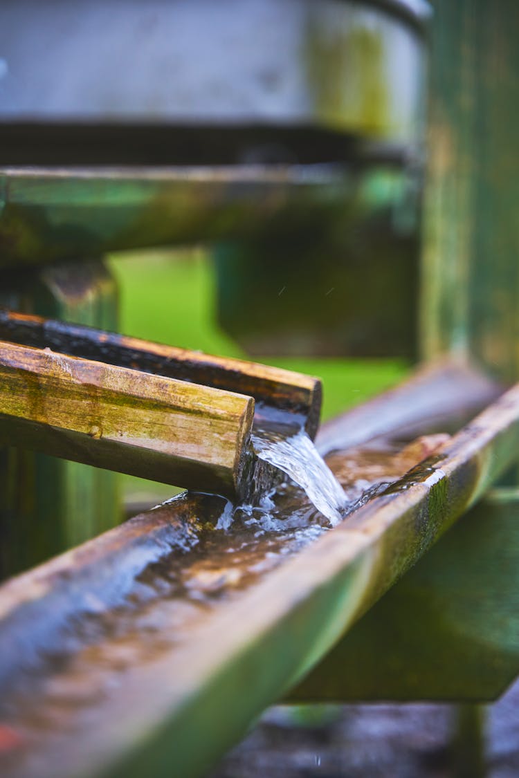 Water Flowing In Gutters