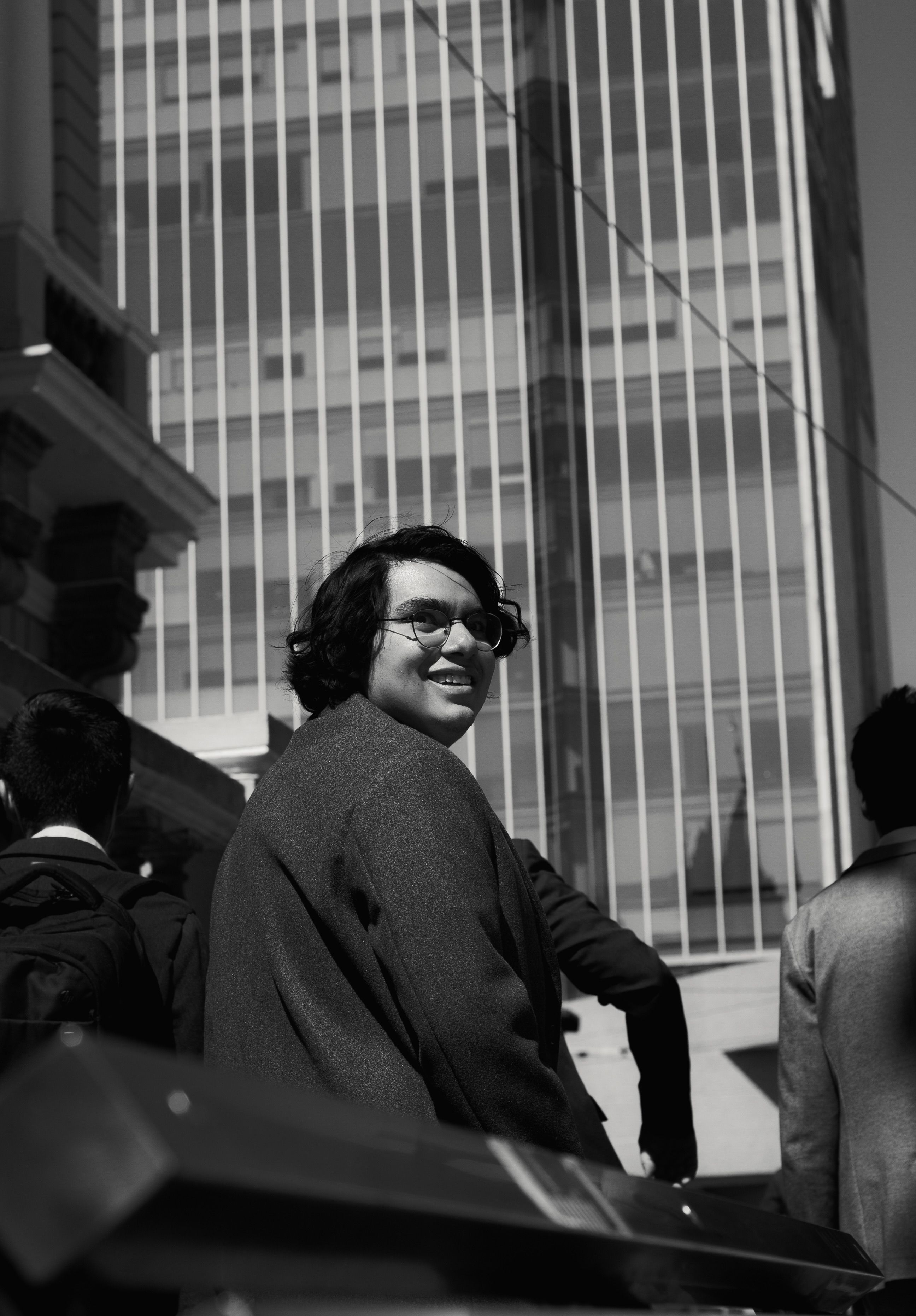 Grayscale Photo of a Man in Black Suit Jacket Wearing Eyeglasses · Free ...