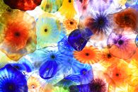 Blue Green and Orange Abstract Painting