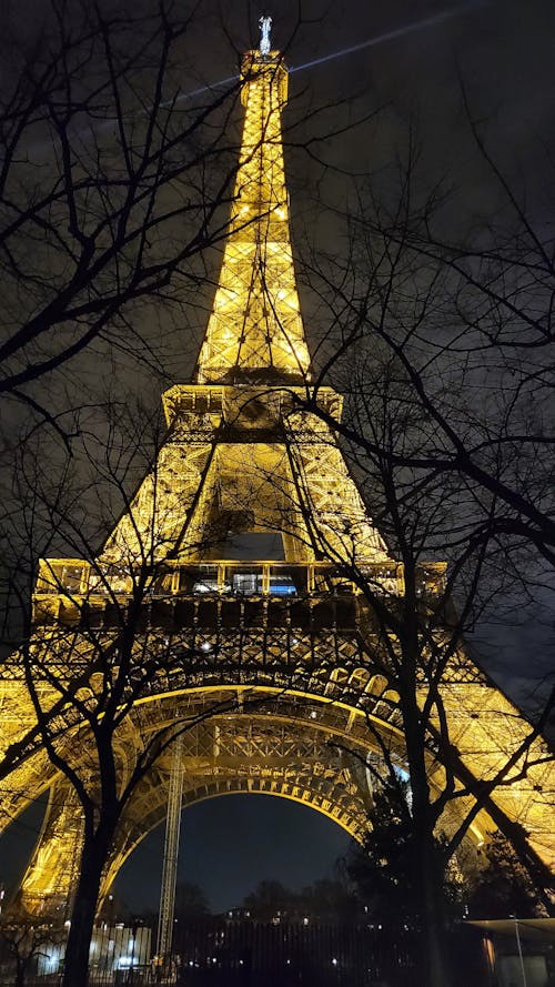 The Illuminated Eiffel Tower during Night Time