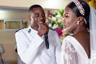 A Bride and Groom during their Wedding Vows