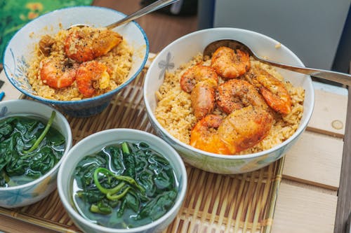 Delicious Shrimps in a Rice Bowl