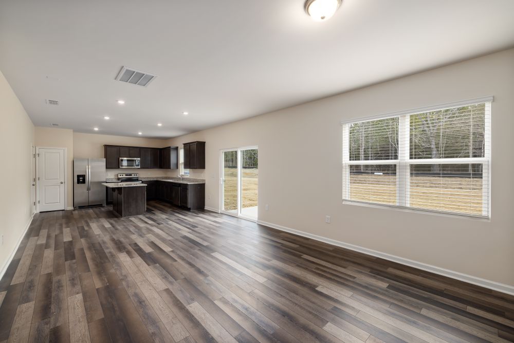 Bright open-plan home with professionally finished wooden flooring
