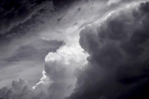 Black and White Photo of Clouds 