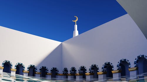 Courtyard of Sheikh Zayed Grand Mosque in Abu Dhabi 