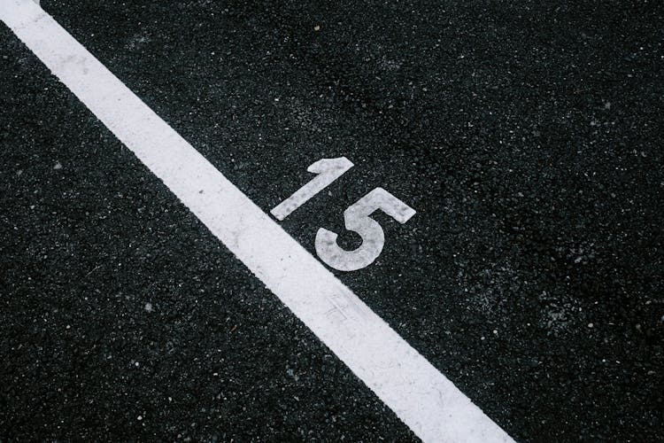 White Line And Number On Road