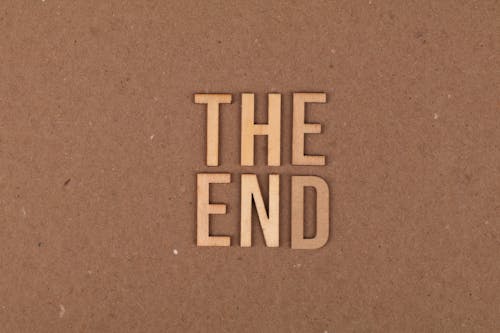 The End Lettering on Cardboard