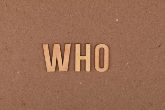 Wooden Letters on a Cardboard