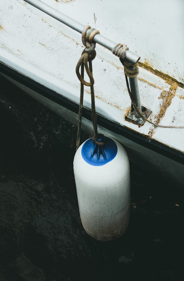 White And Blue Boat Fender