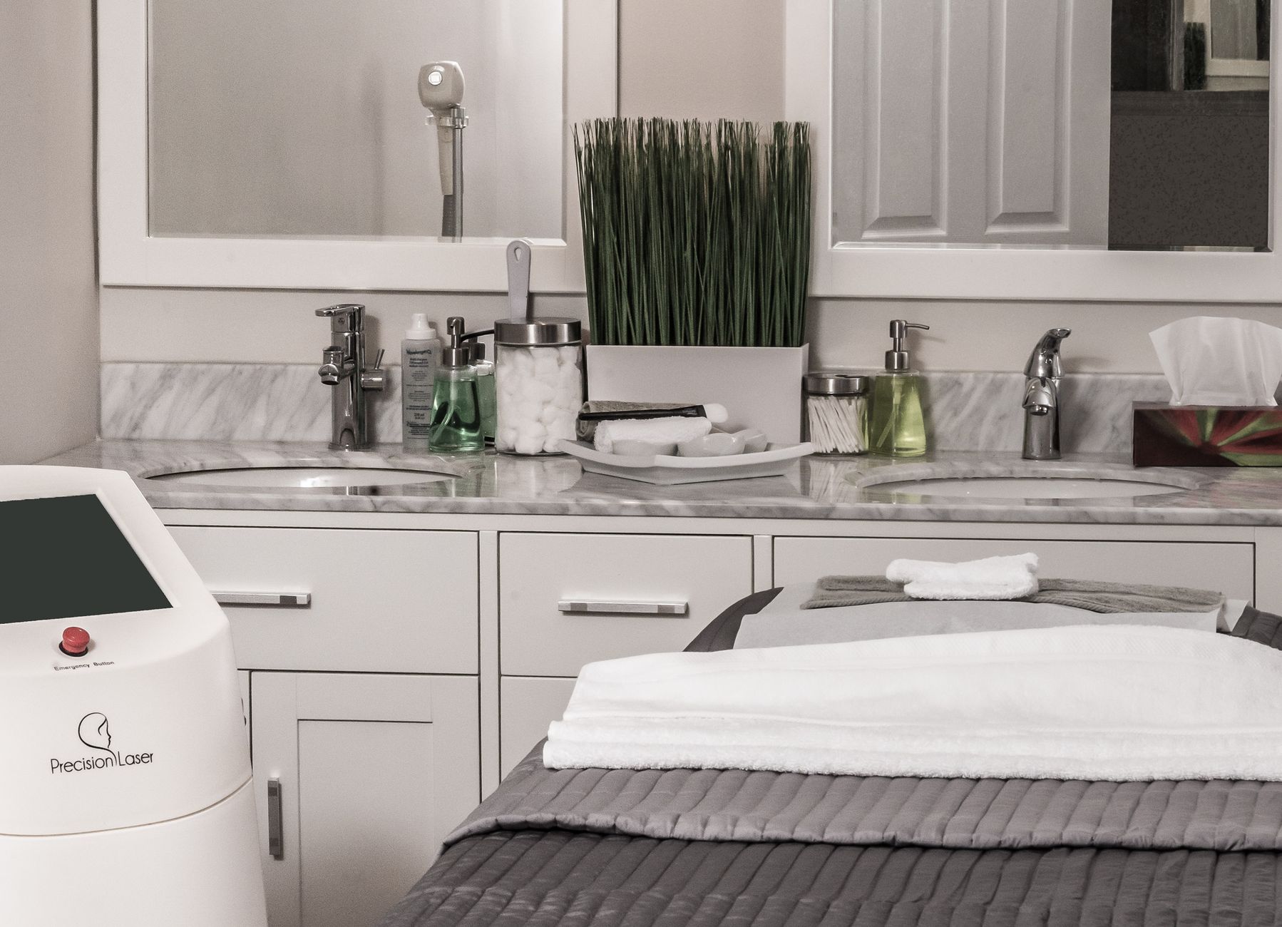 Advanced medical spa treatment room at BeautyFix Medspa showcasing professional acne scar treatment equipment