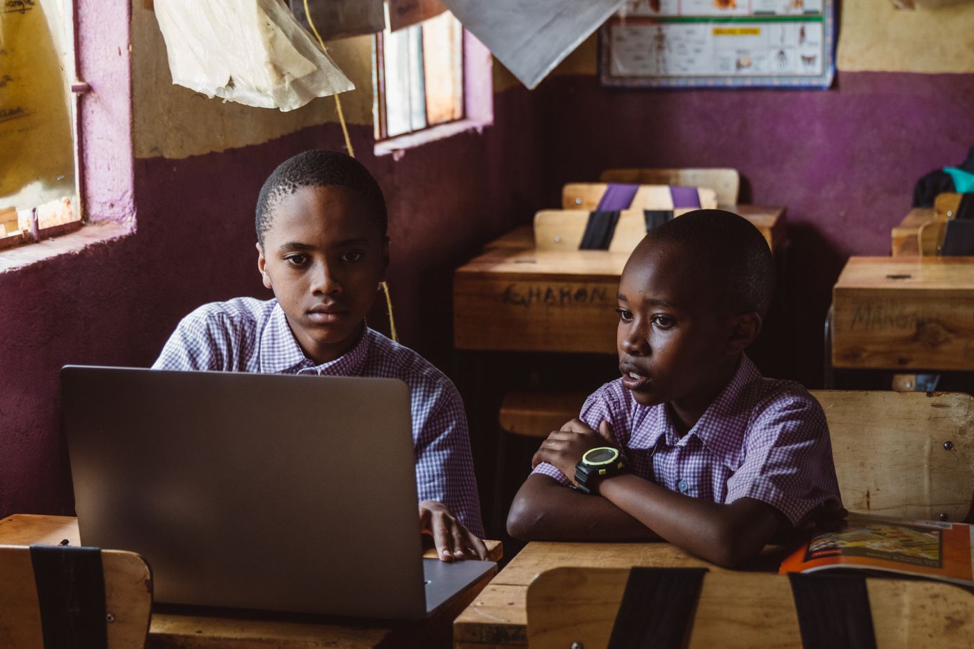Students preparing for computer based exams