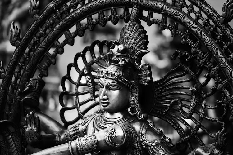 Nataraja In Grayscale Photography