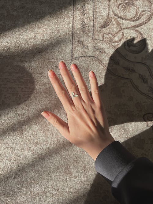 A Person's Hand Wearing a Ring