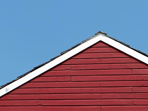 Free stock photo of artistic, blue sky, red building