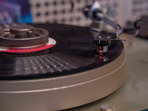 Free A Vinyl on a Turntable Stock Photo