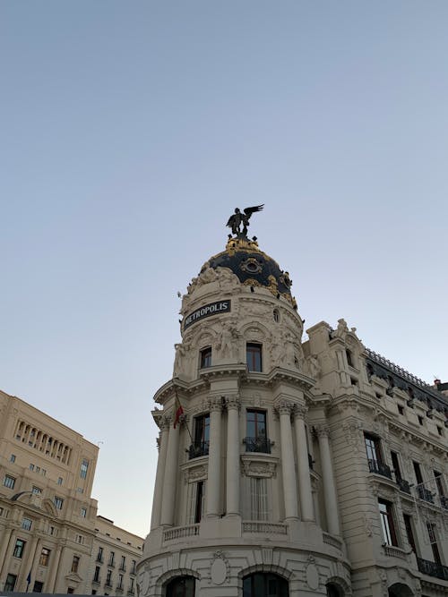 Free Metropolis Building in Madrid Spain Stock Photo