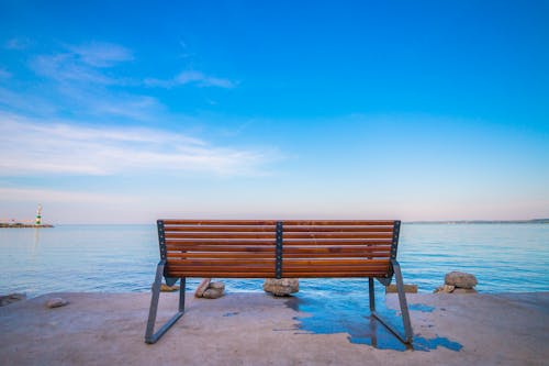 Brown and Black Bench on Seaside