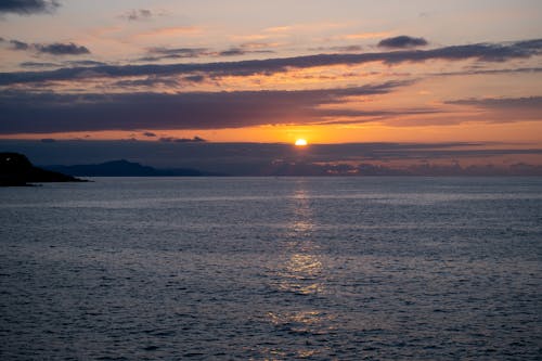 A View of the Sunset Over the Sea