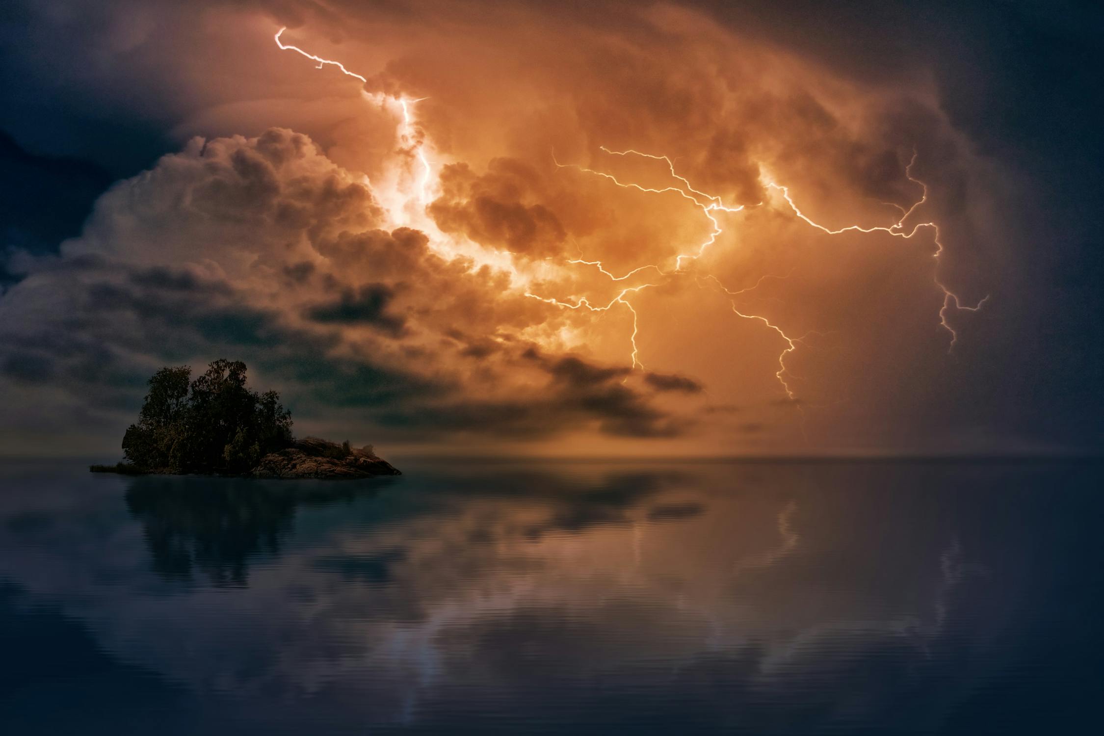 Thunder and Lightning Photo by Johannes Plenio from Pexels: https://www.pexels.com/photo/blue-body-of-water-with-orange-thunder-1102915/