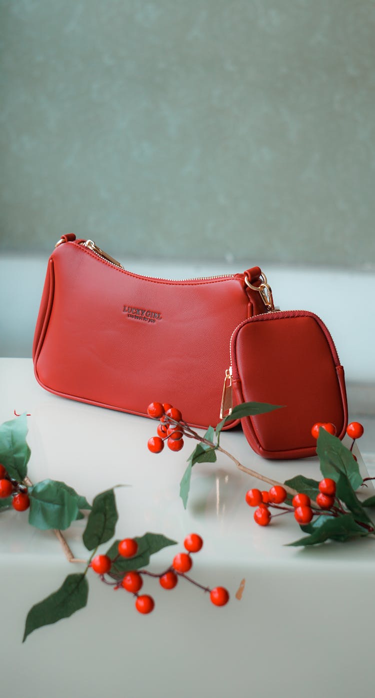 Red Leather Purse 