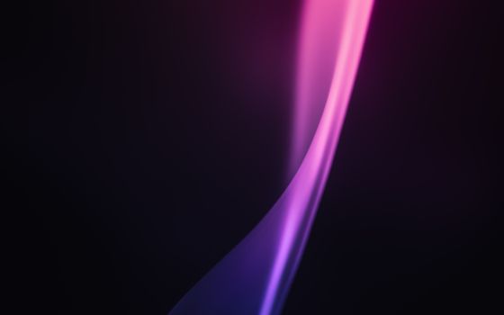 Vibrant abstract light streak with flowing pink and purple hues on a dark background.