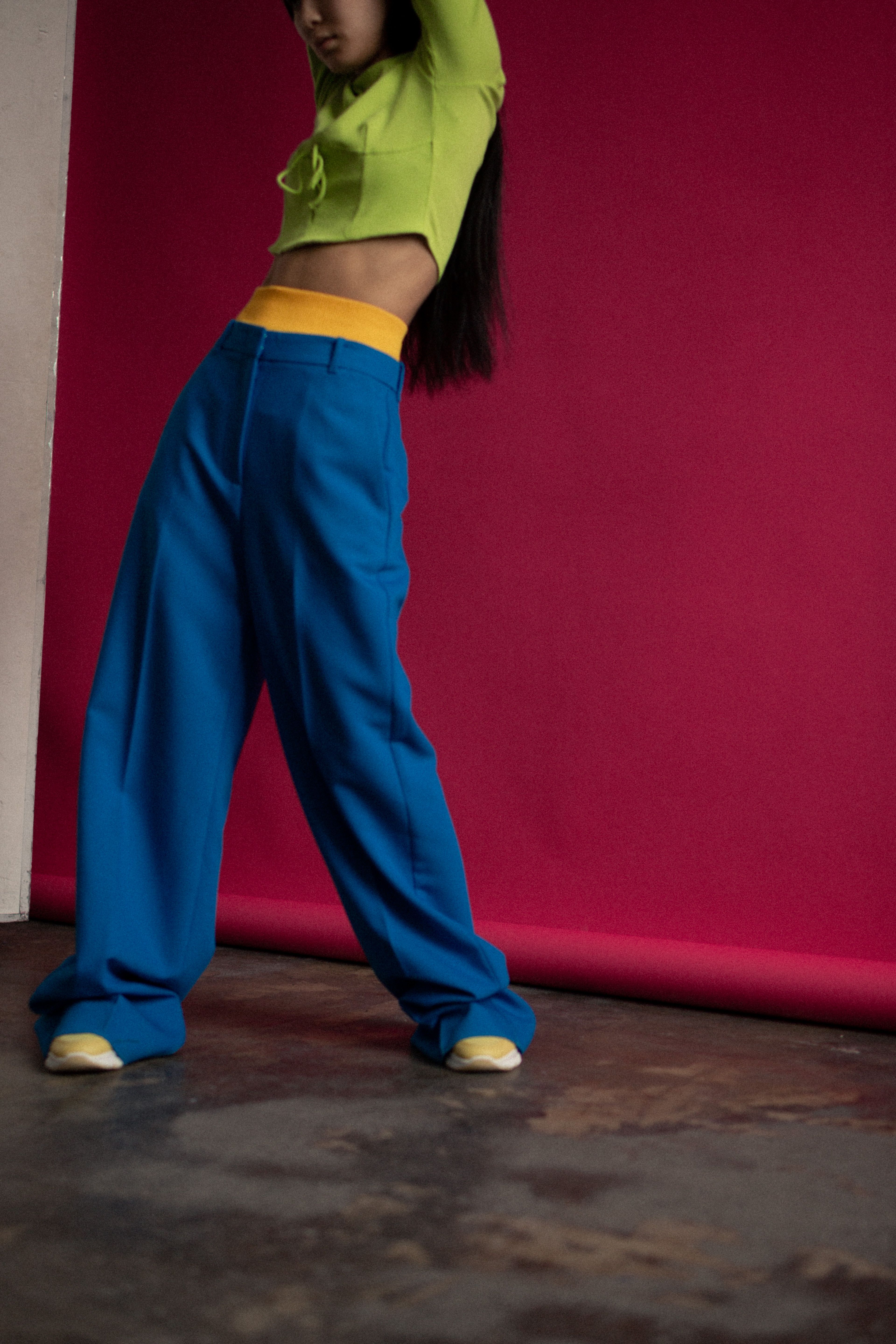 Woman in Blue Crop Top and Blue Denim Jeans · Free Stock Photo