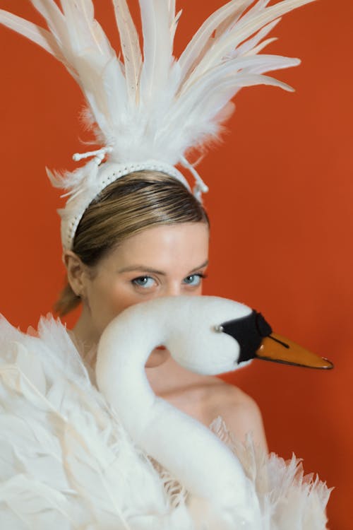 Portrait of a Young Woman Wearing a Swan Costume