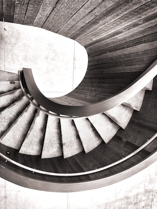 Aerial Photography of Spiral Stairs