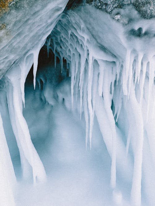 Free Ice Formations in Cave Stock Photo