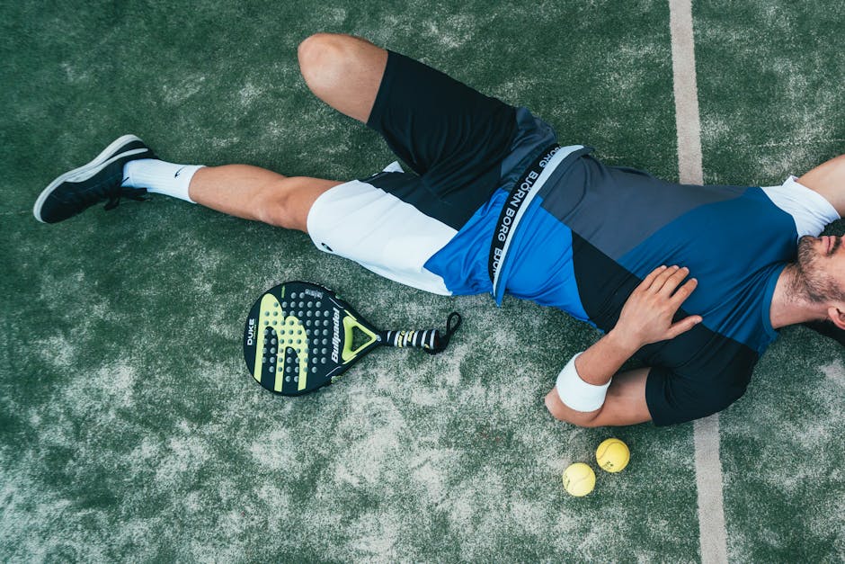 Man Lying Beside on Green Tennis Balls