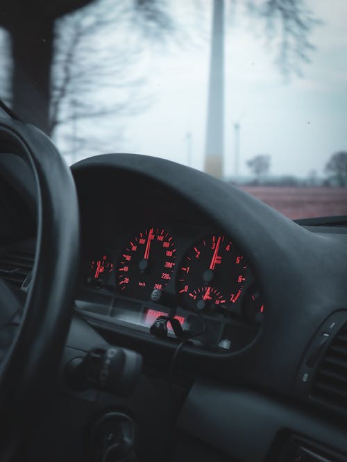 Speedometer of a Car in Close-up Photography