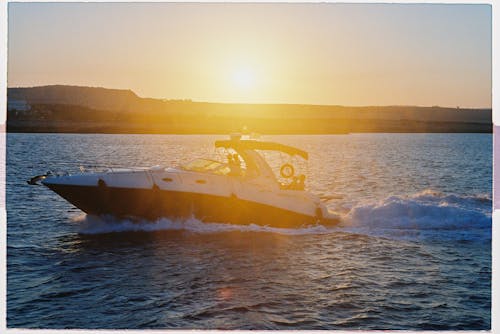 Motorboat Sailing on Sea