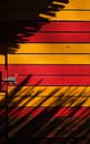Yellow and Red Striped Wall