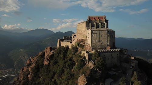 Medieval Castle on Top of Mountain