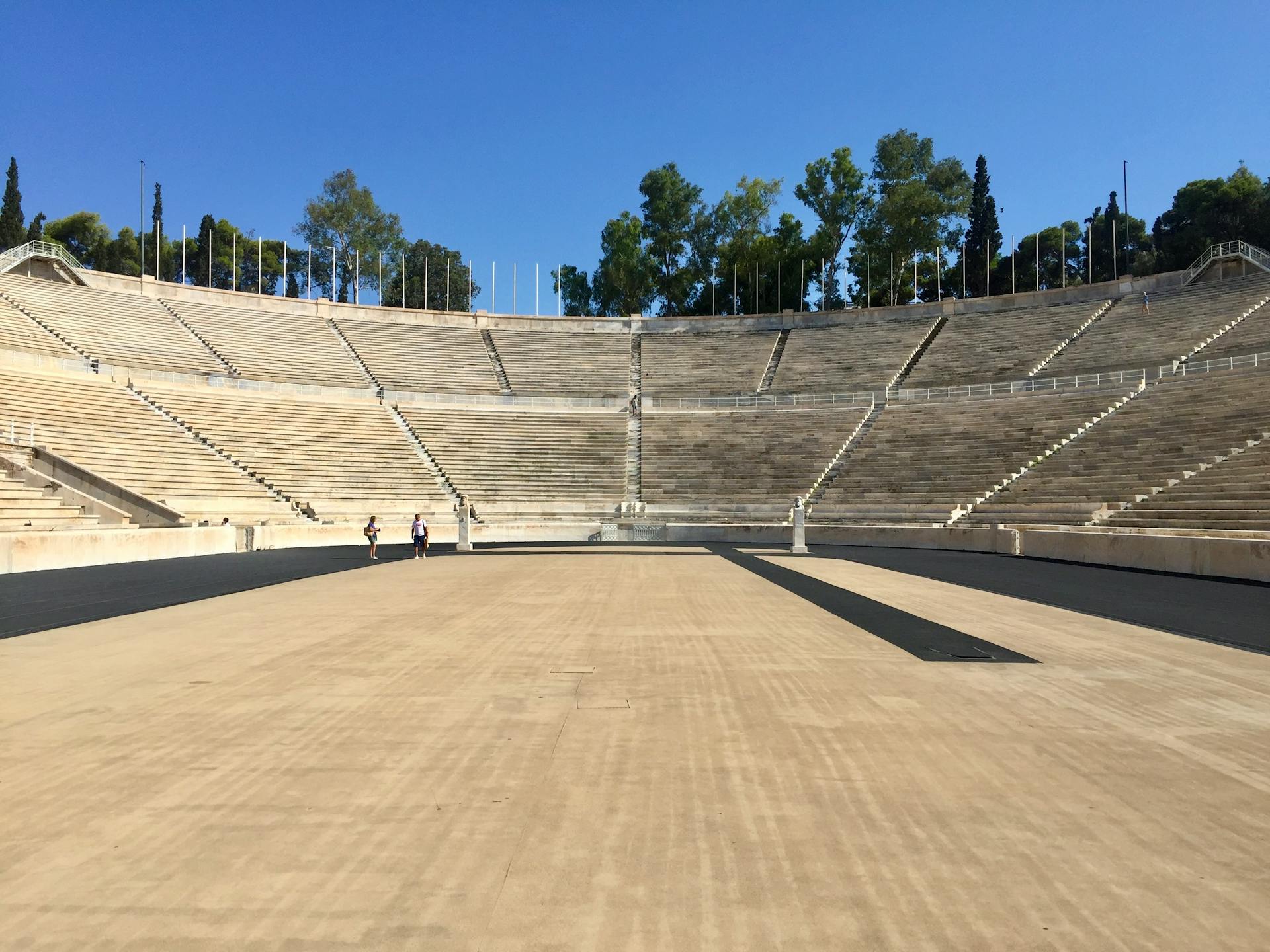 Brown Concrete Bleachers in the Stadium