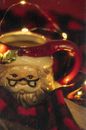 White and Red Ceramic Candle Holder