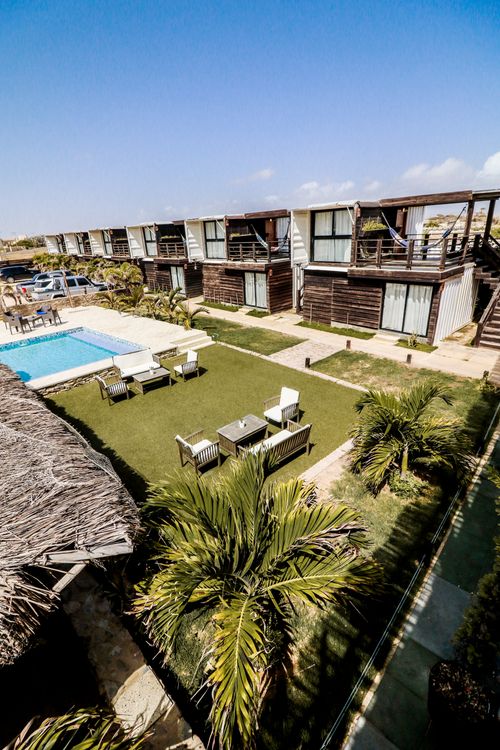 Free Explore this stunning beachfront resort with a pool and garden views in Adicora, Venezuela. Stock Photo