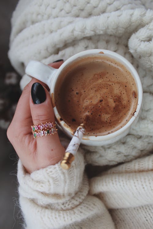 A Person Holding Hot Chocolate Drink